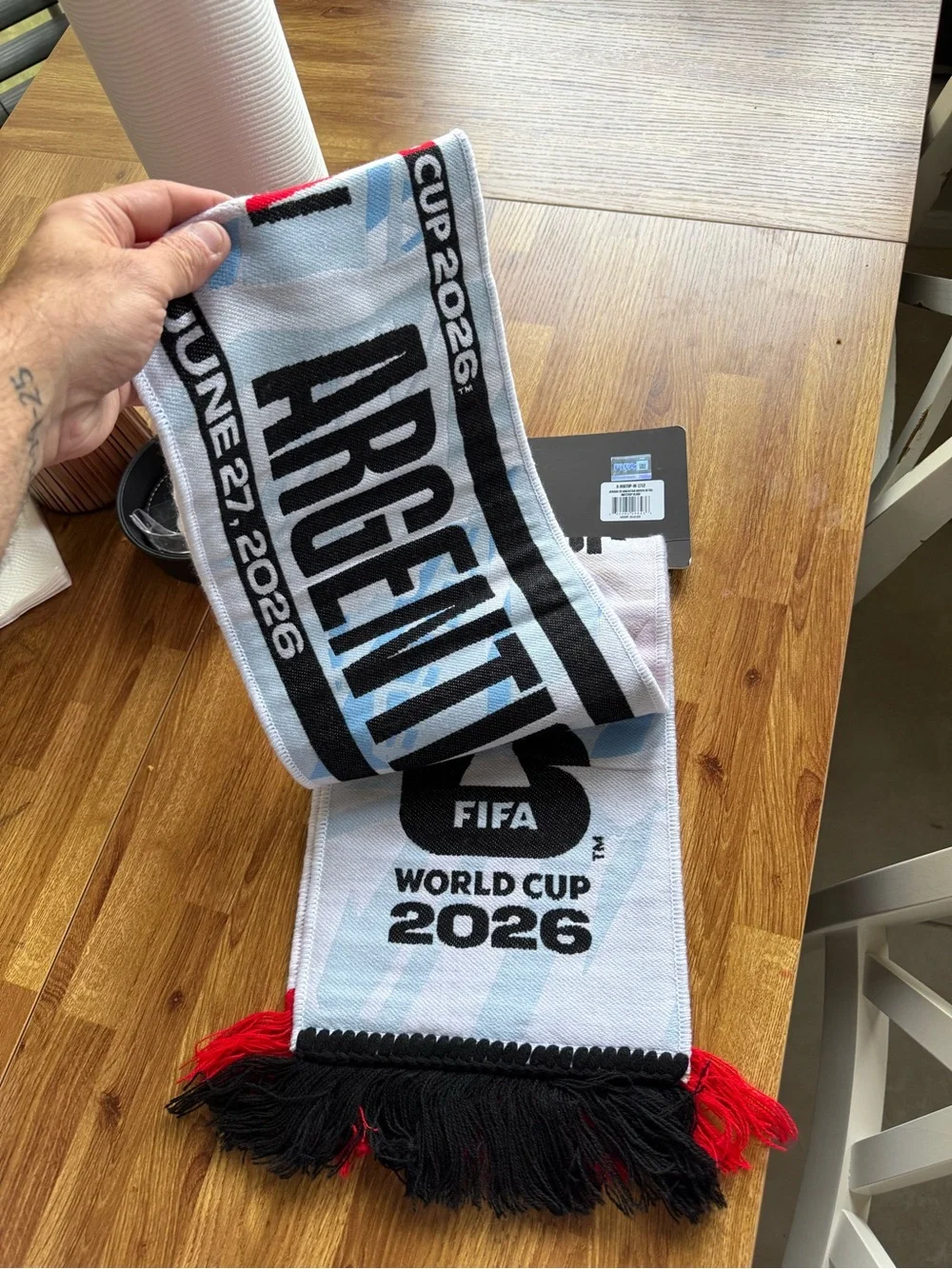 World Cup 2026 Red & White Fan Scarf argentina jordan gameday souvenir messi